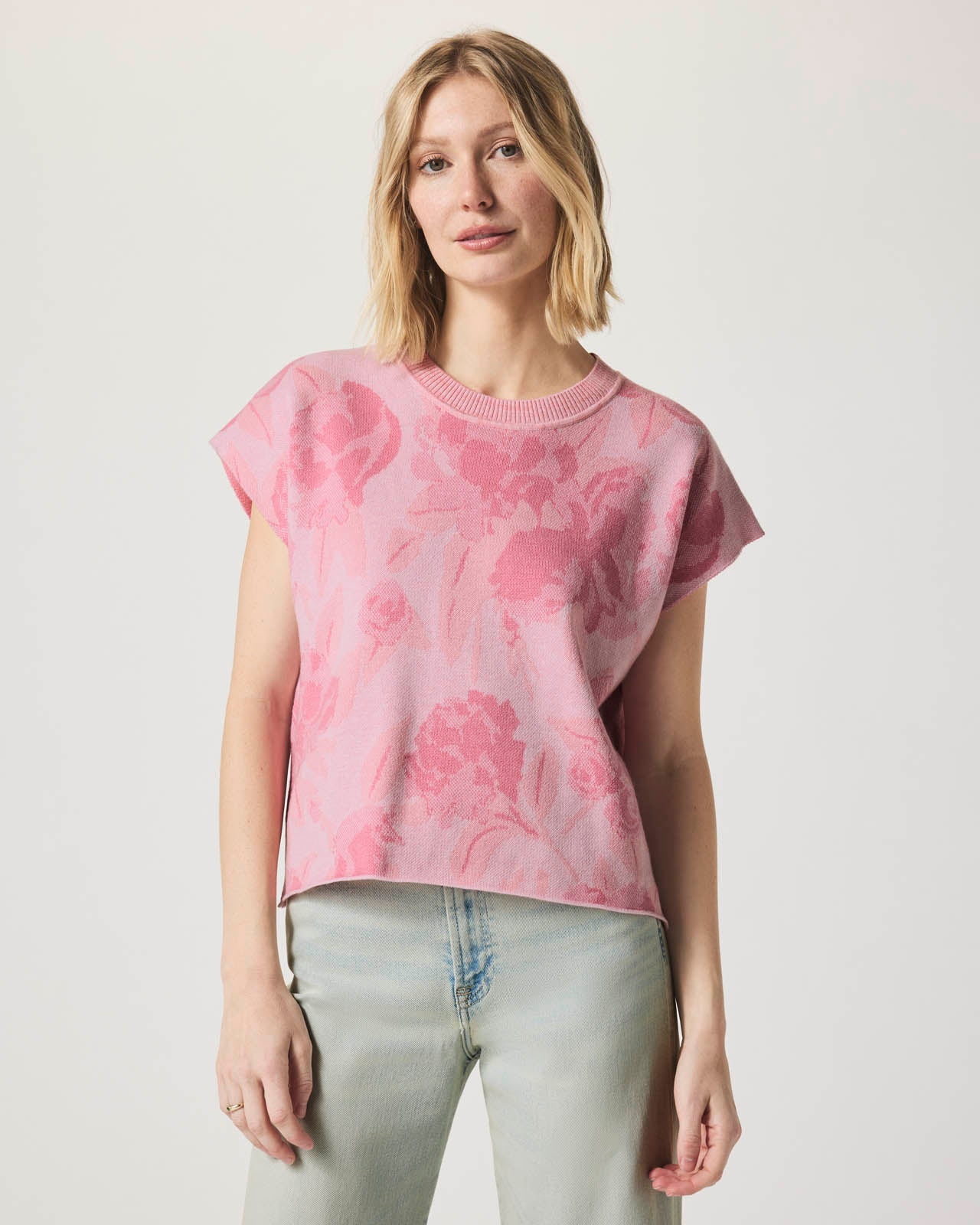 Flora Floral Short Sleeve Sweater