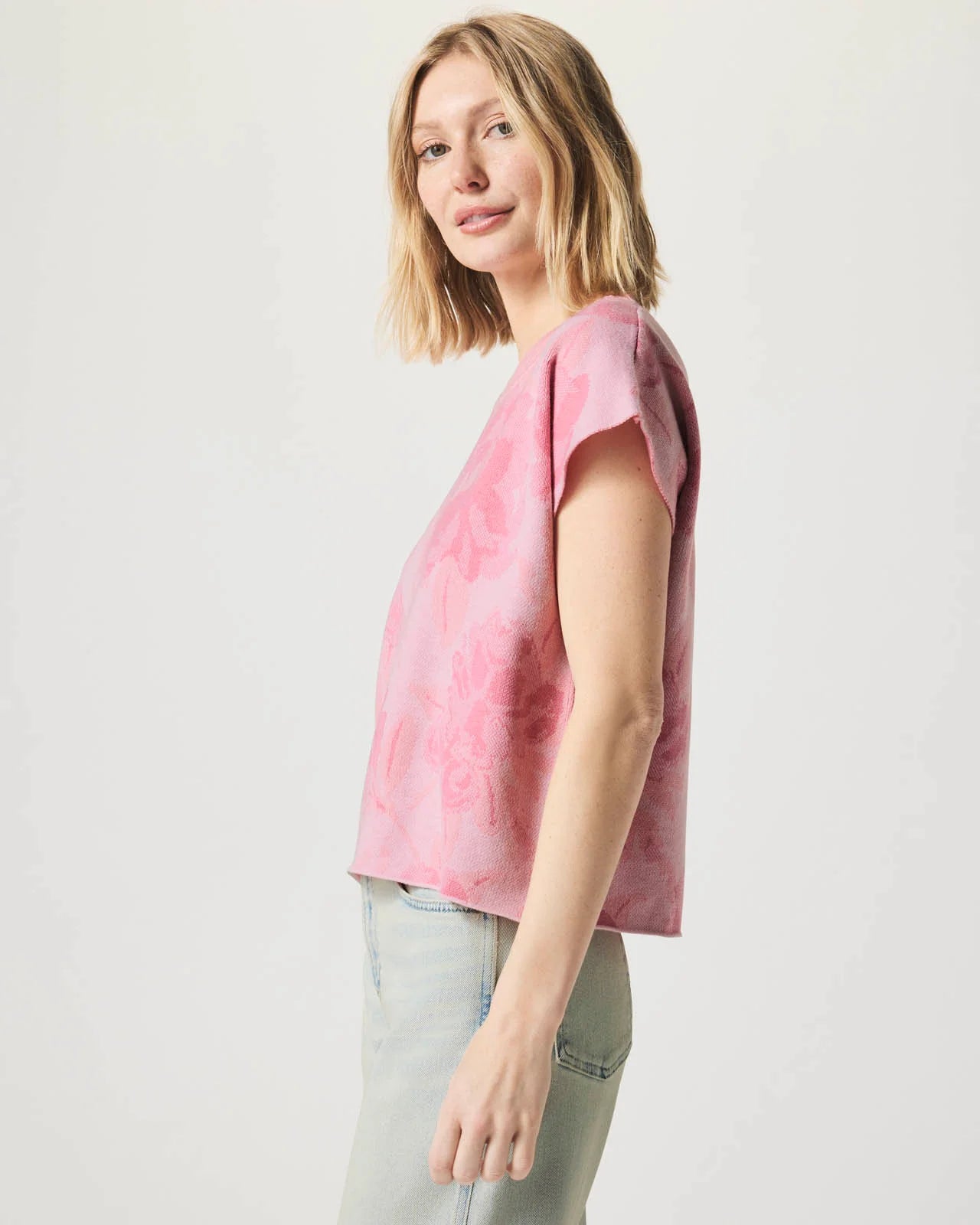 Flora Floral Short Sleeve Sweater