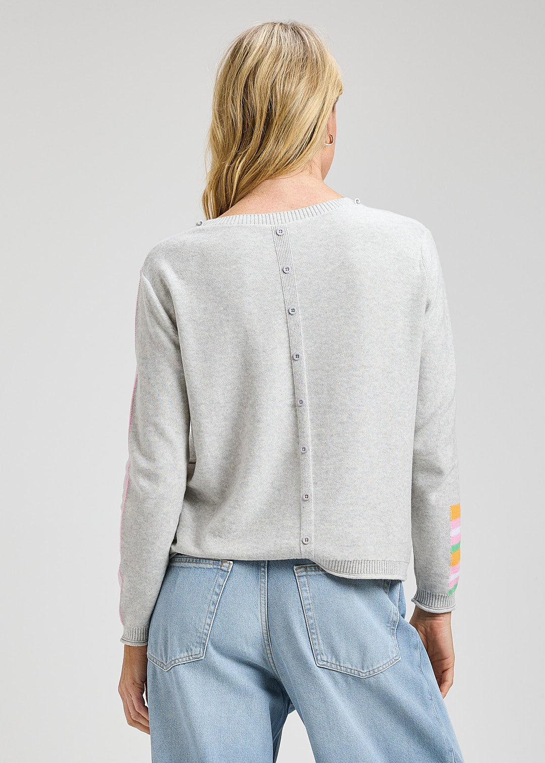 Light Marl Roll Trim Sweater