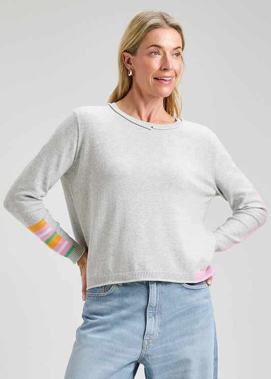 Light Marl Roll Trim Sweater