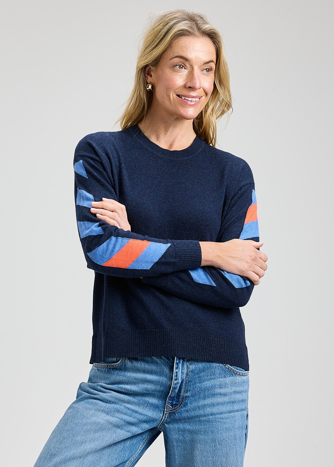 Dark Denim Arm Band Sweater
