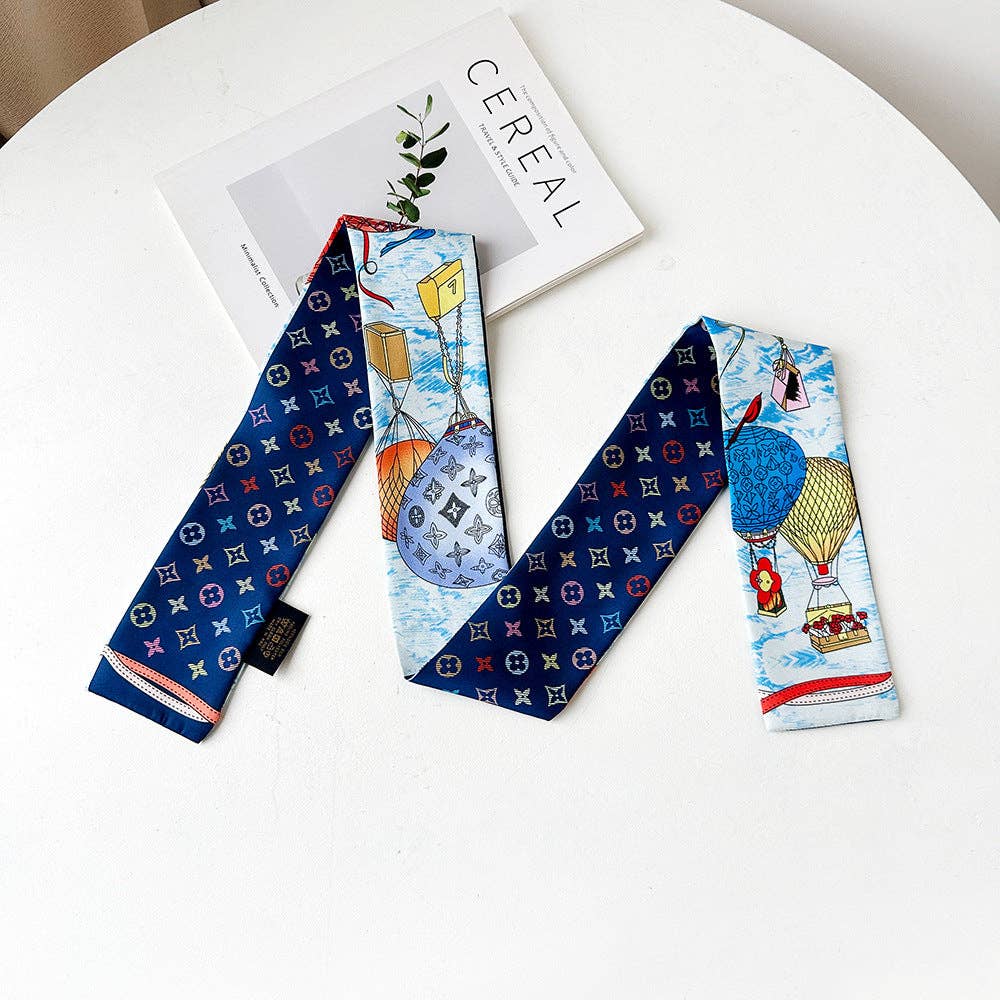 Chic Floral Print Silk Scarf for Stylish Work Wear