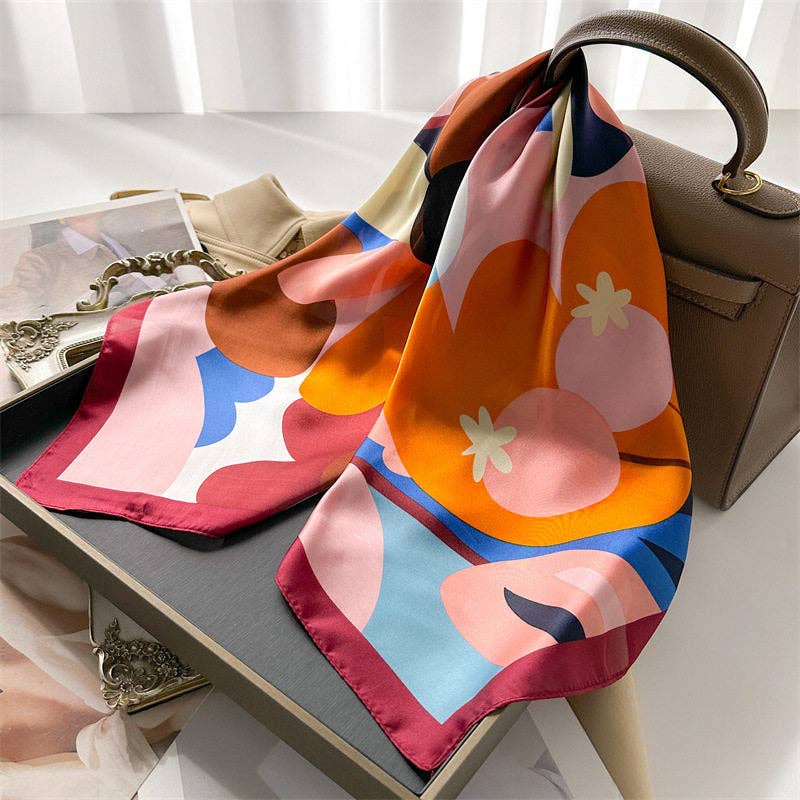 Printed Silk-Like 70Cm Square Scarf
