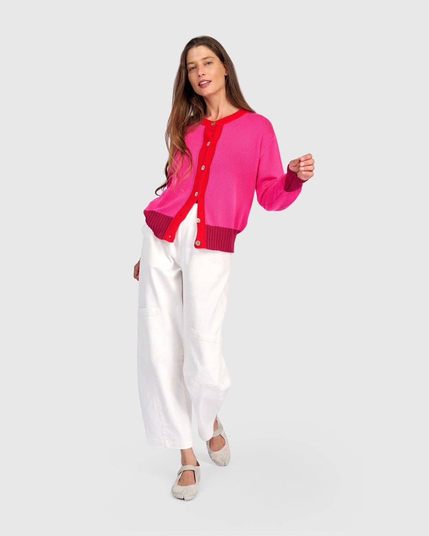 Cricket Cardigan, Fuchsia