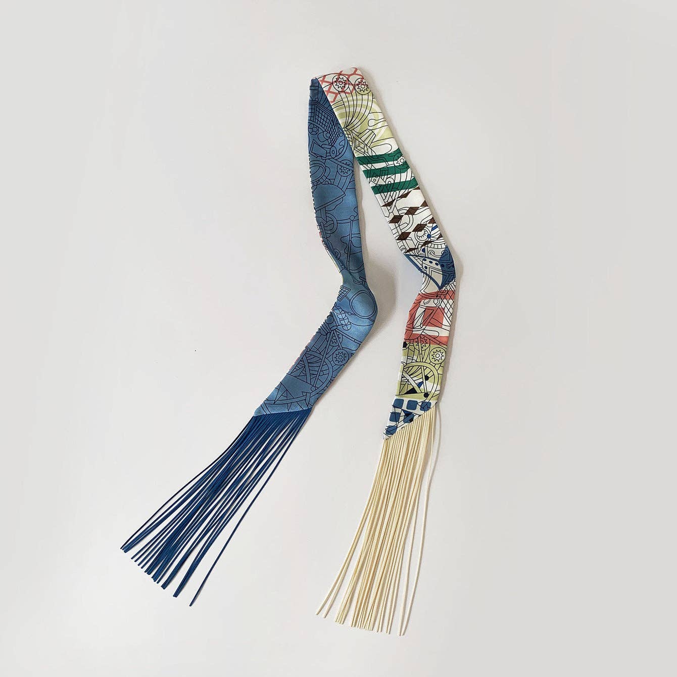Fringe Twill Silk Scarf Multi-Purpose Decorative Streamer