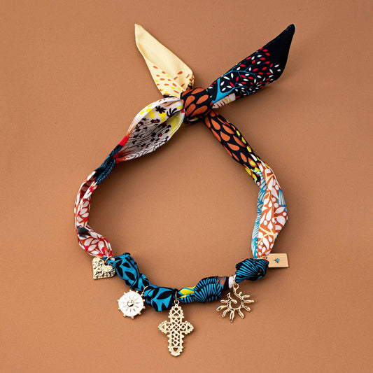 HANDMADE ANIMAL DESIGN SCARF NECKLACE-CROSS  HEART| 80N92491