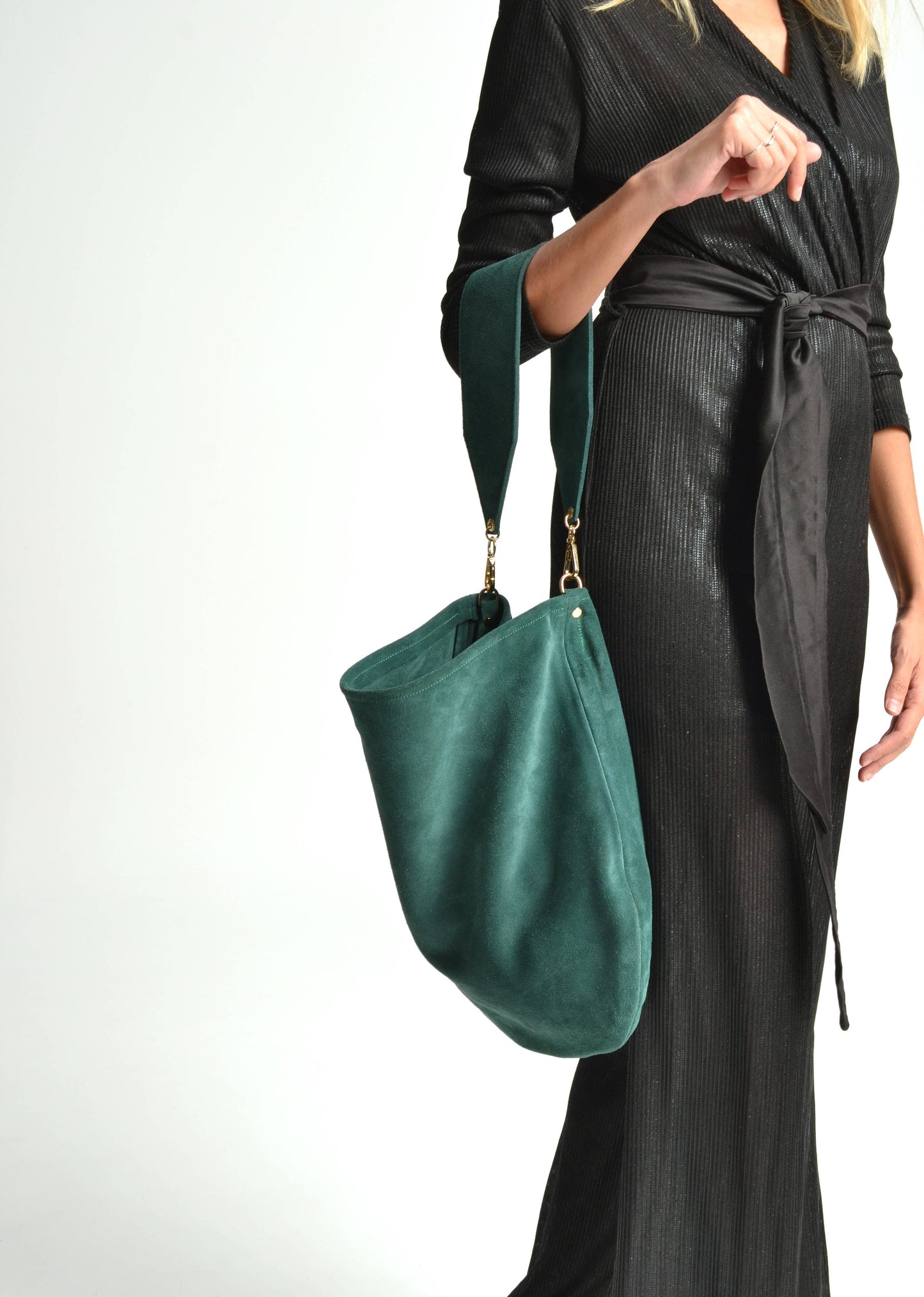 Anna soft suede hobo bag