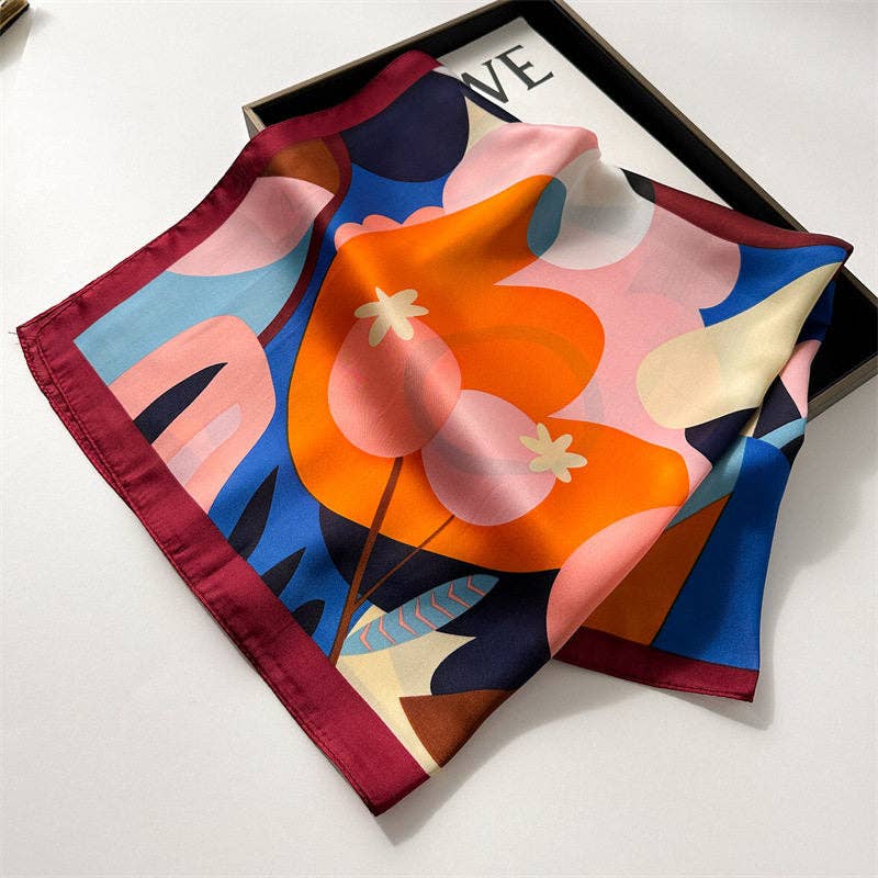 Printed Silk-Like 70Cm Square Scarf