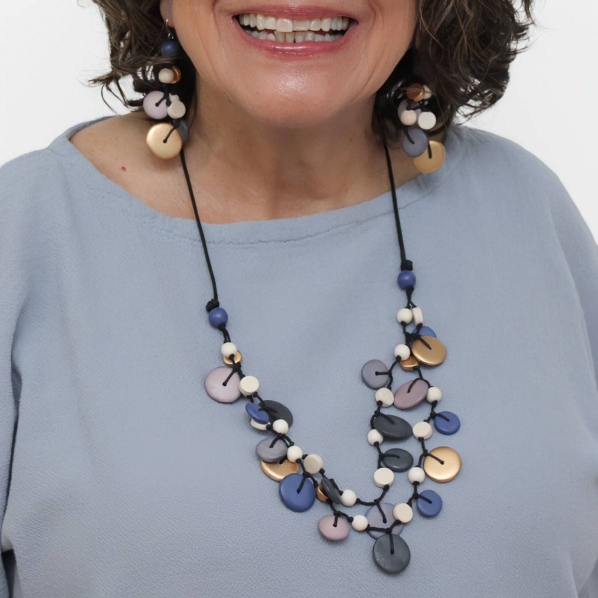 Purple Juliette Drop Double Strand Necklace