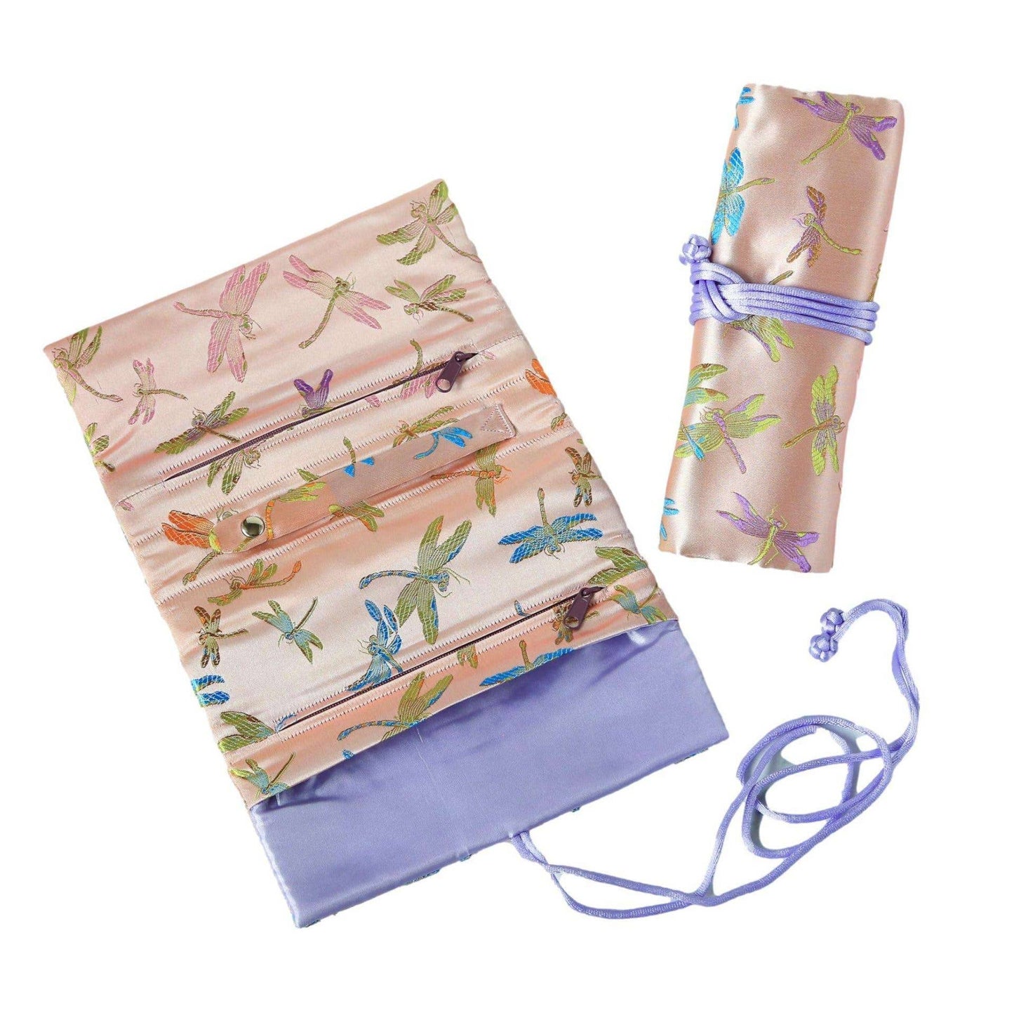 Butterfly Brocade Jewelry Rolls, Travel Jewelry Pouch