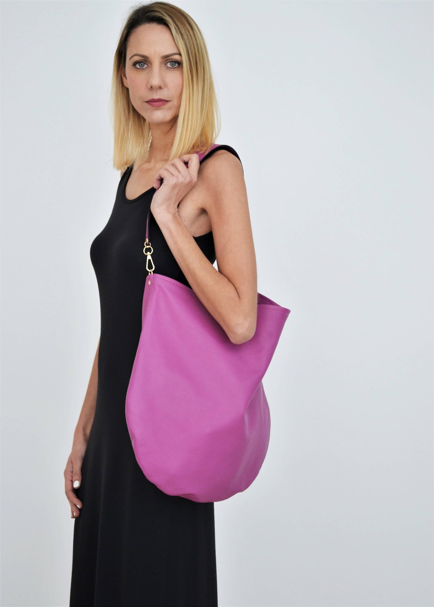 Anna leather bag in orchid