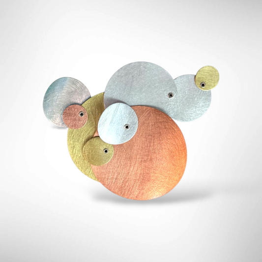 TICKLE 1 Tri Metal Circle Pin from the BUBBLES Collection