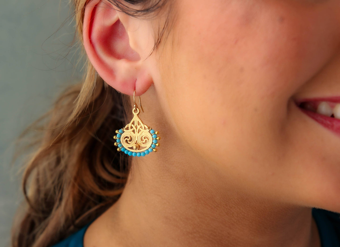 Deco Earrings in Turquoise