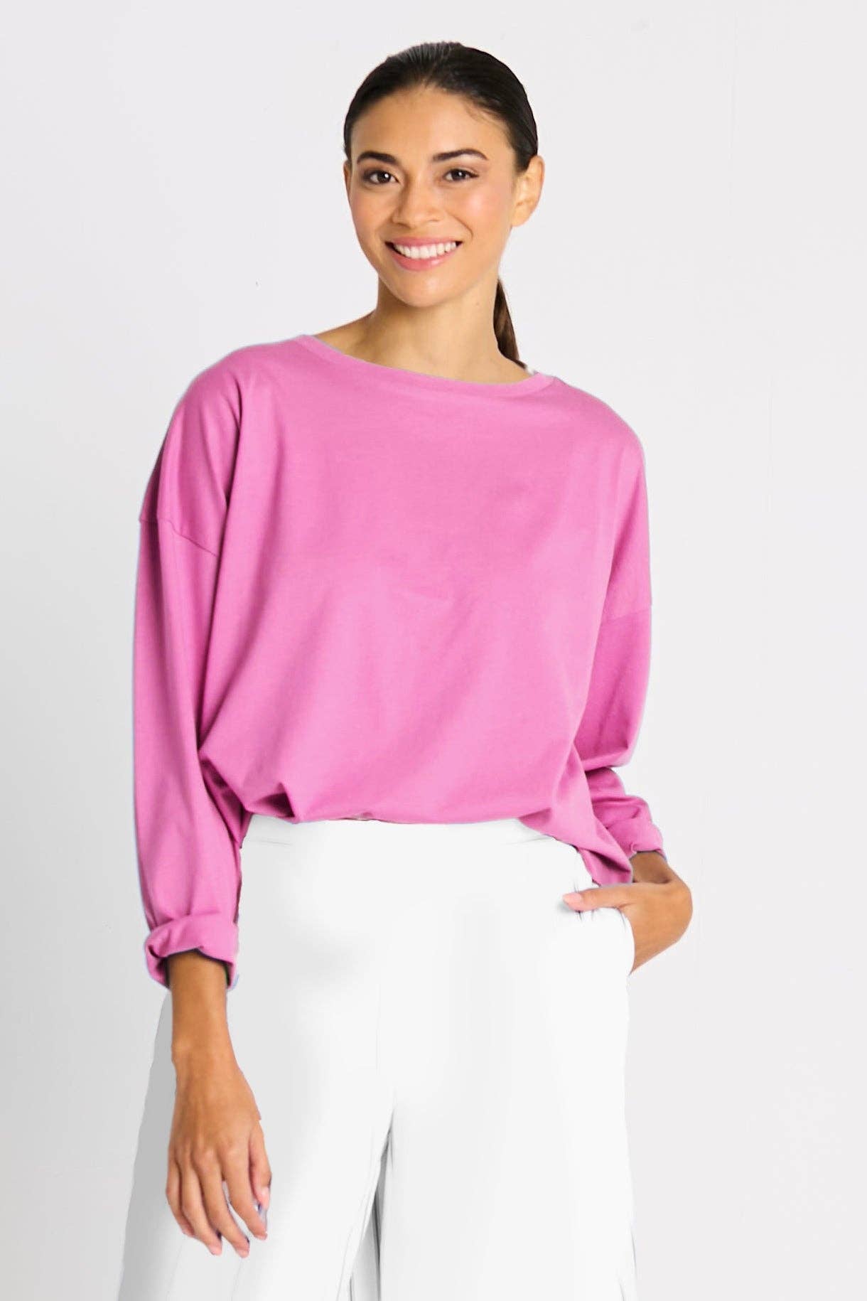 Pima Cotton Mini Luxury Boxy T-Shirt - Peony