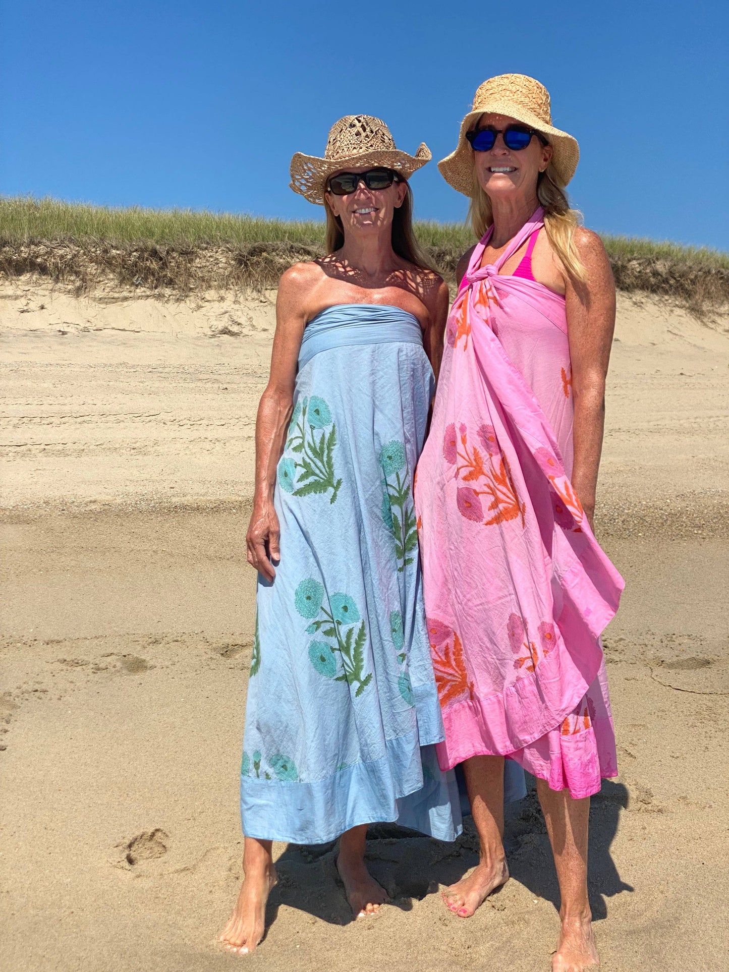 The Capri Poppy Maxi Wrap Skirt / Dress / Cover Up- Made of Voile Cotton