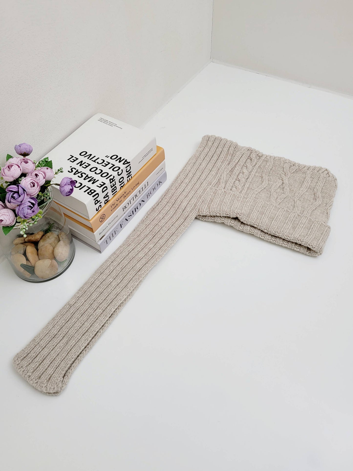 Chunky Knit Merino Wool Women's Hooded Balaclava