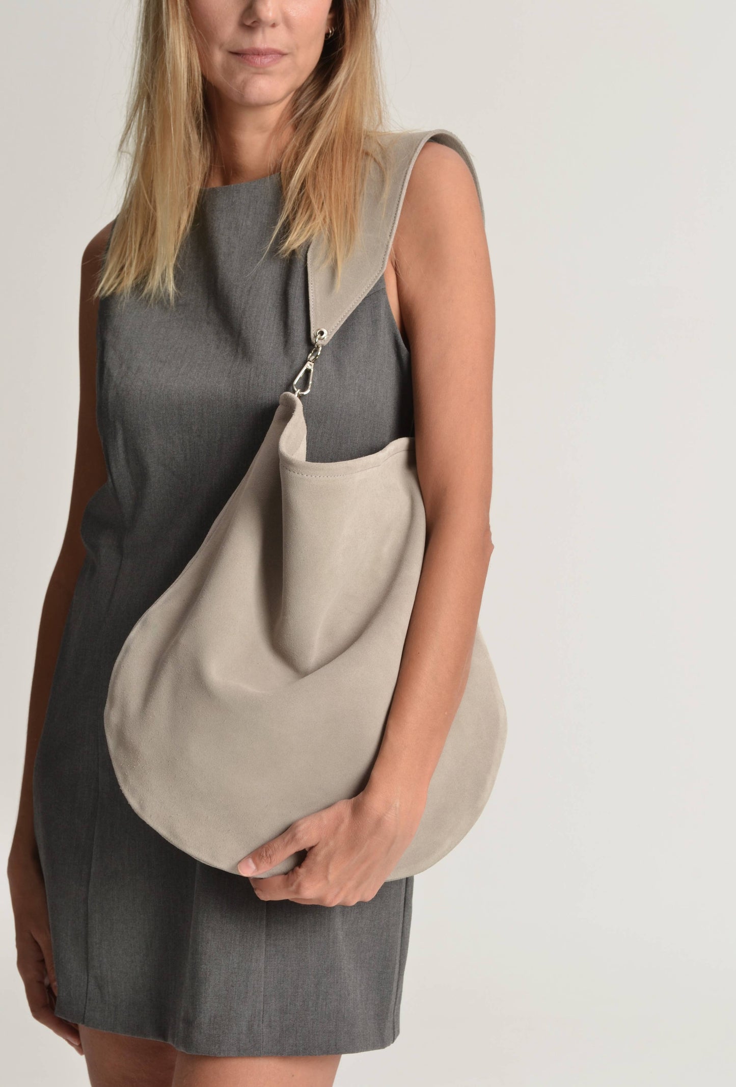 Anna soft suede hobo bag