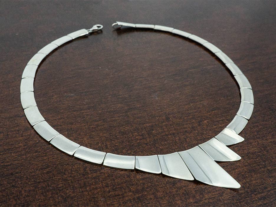 Asymmetrical Sterling Silver Necklace