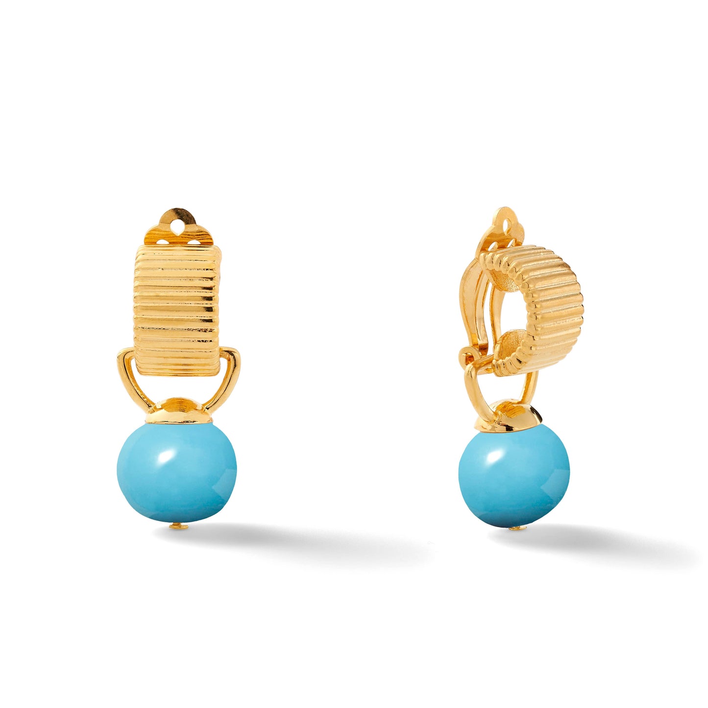 Classic Scalloped Ear Clips With Detachable Drop