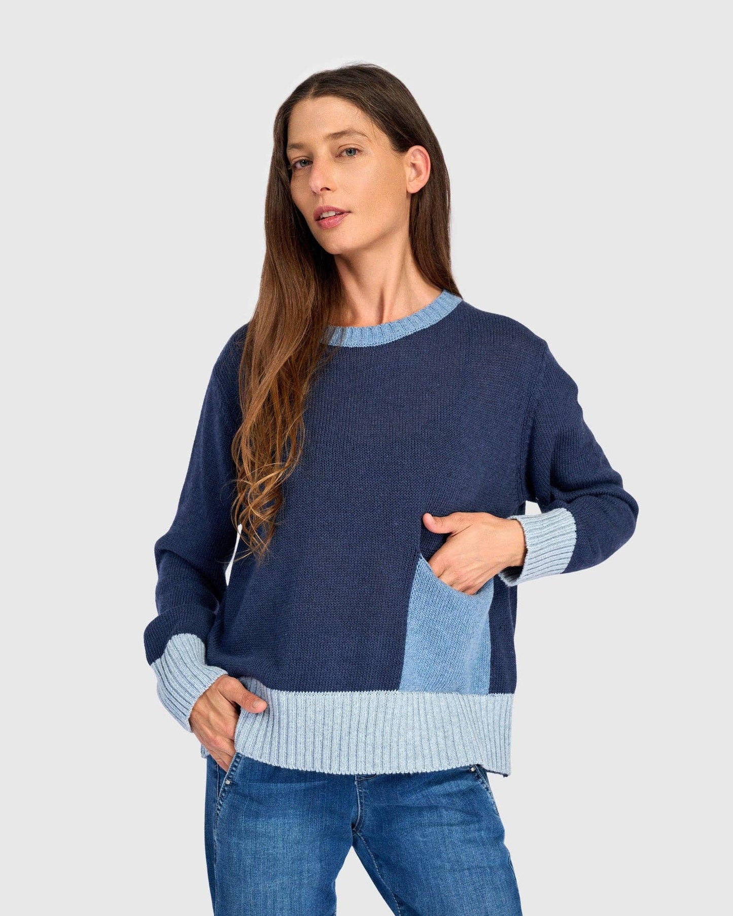 Bauble Pocket Sweater, Blue