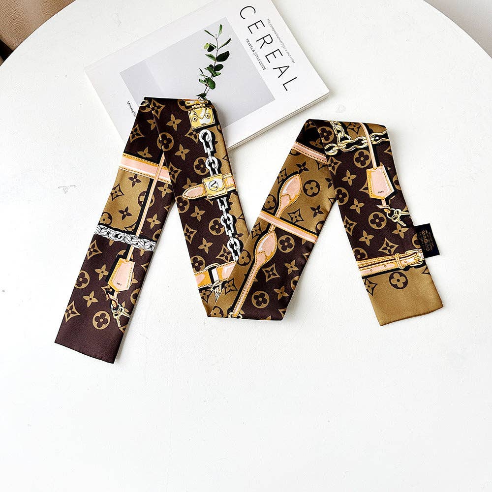Chic Floral Print Silk Scarf for Stylish Work Wear