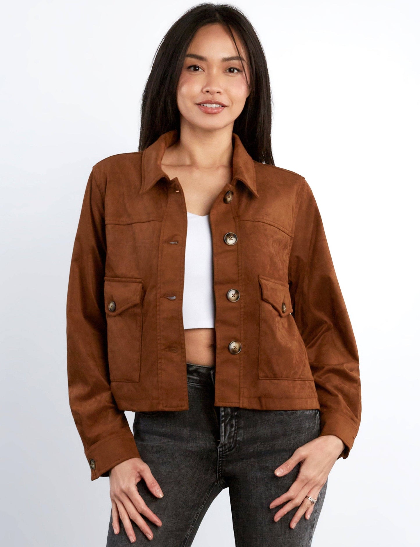 Boxy Suede Jacket