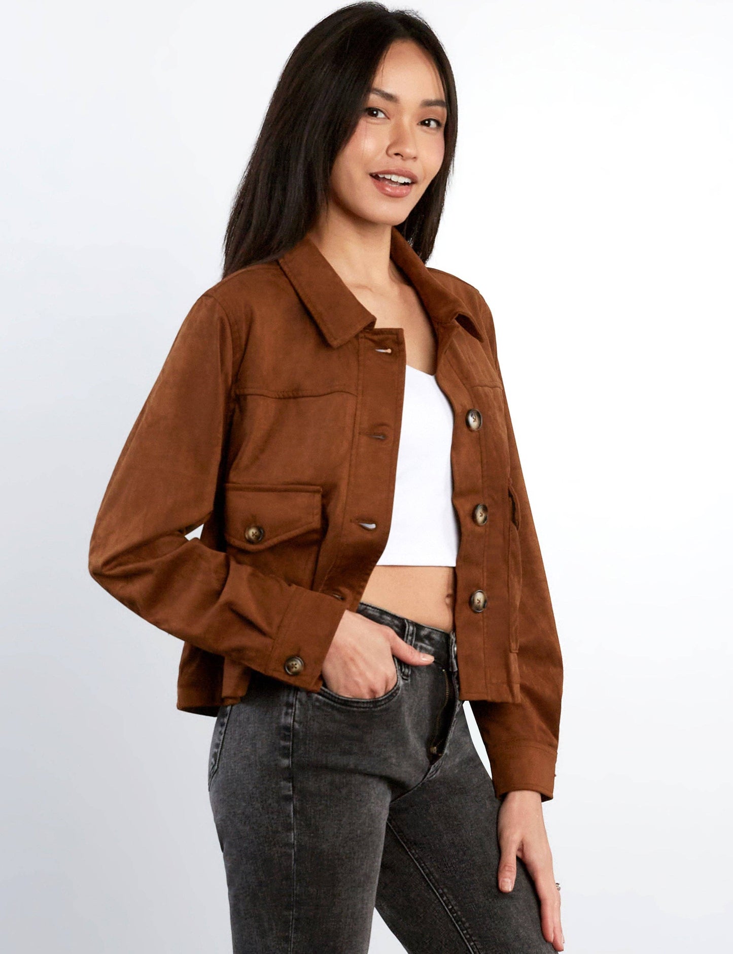 Boxy Suede Jacket
