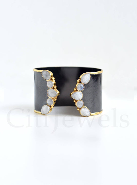 Hand Made Natural Gemstone Cuff Bangle