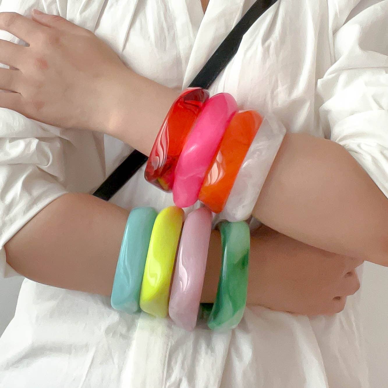 Candy Color Irregular Acrylic Bracelets DP25B589