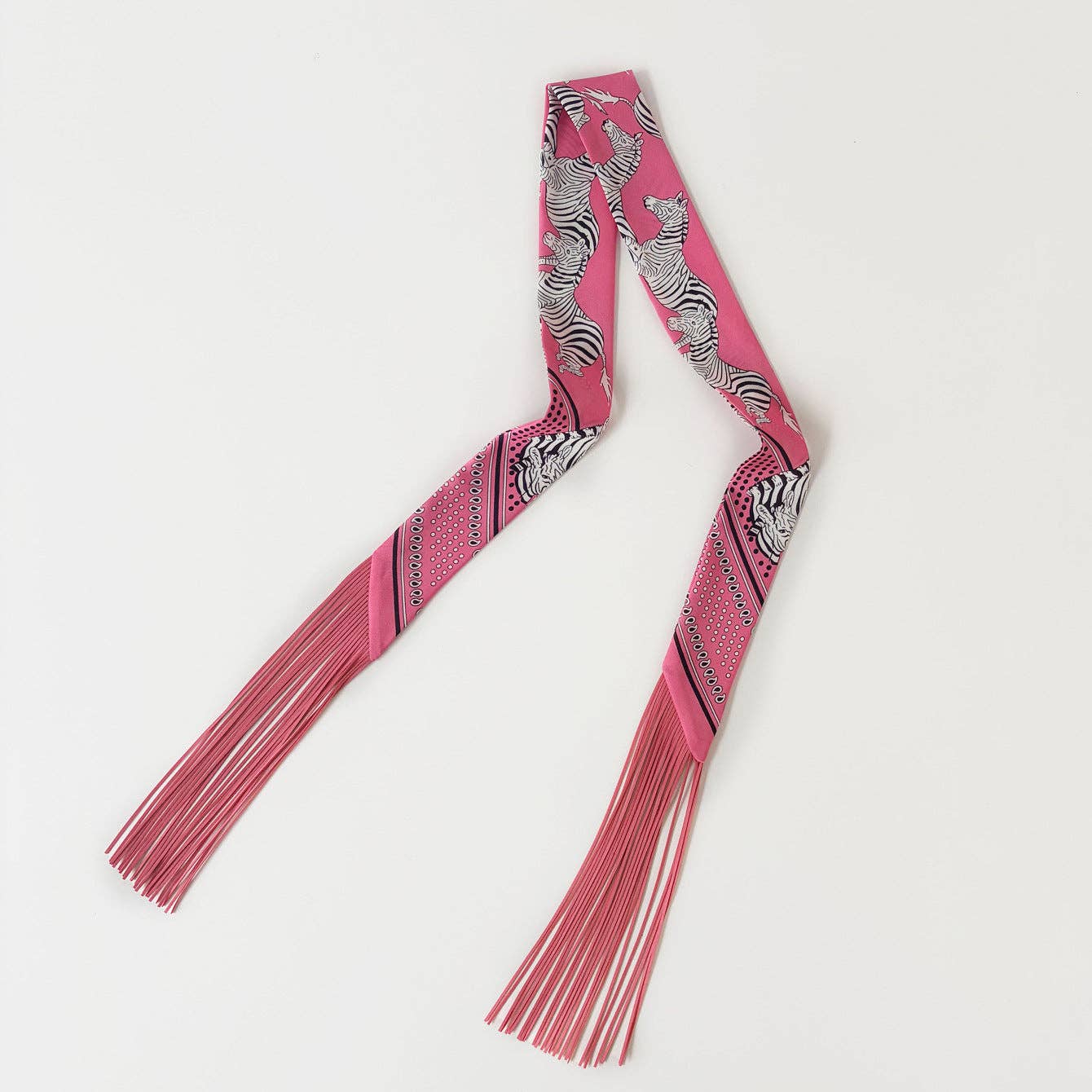 Fringe Twill Silk Scarf Multi-Purpose Decorative Streamer
