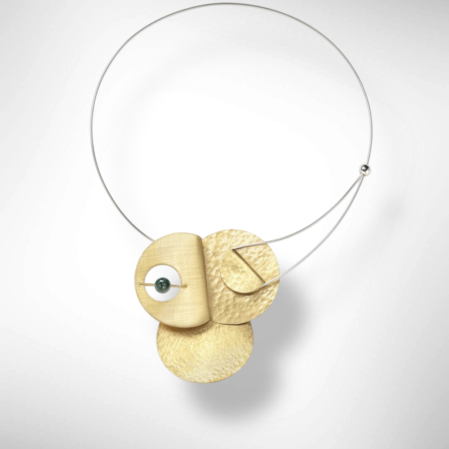 AXIS FOLD Medium Focal Statement Necklace with Front Closure