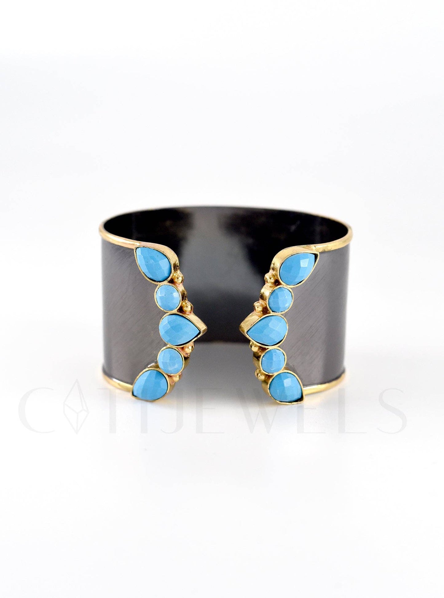 Hand Made Natural Gemstone Cuff Bangle