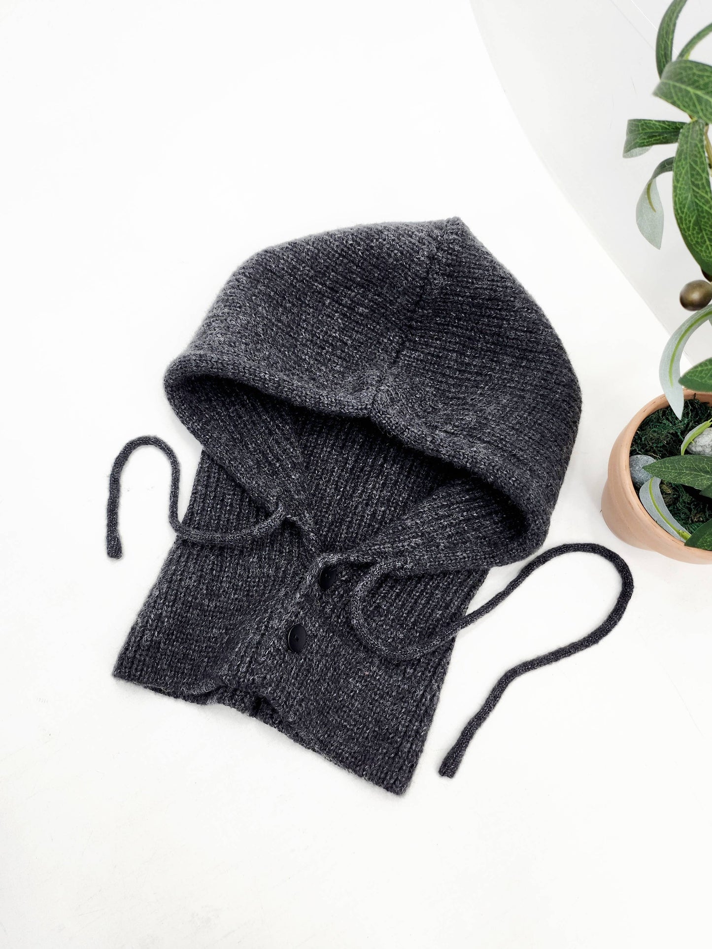 Sweater Knit Wool Hooded Winter Balaclava Hat