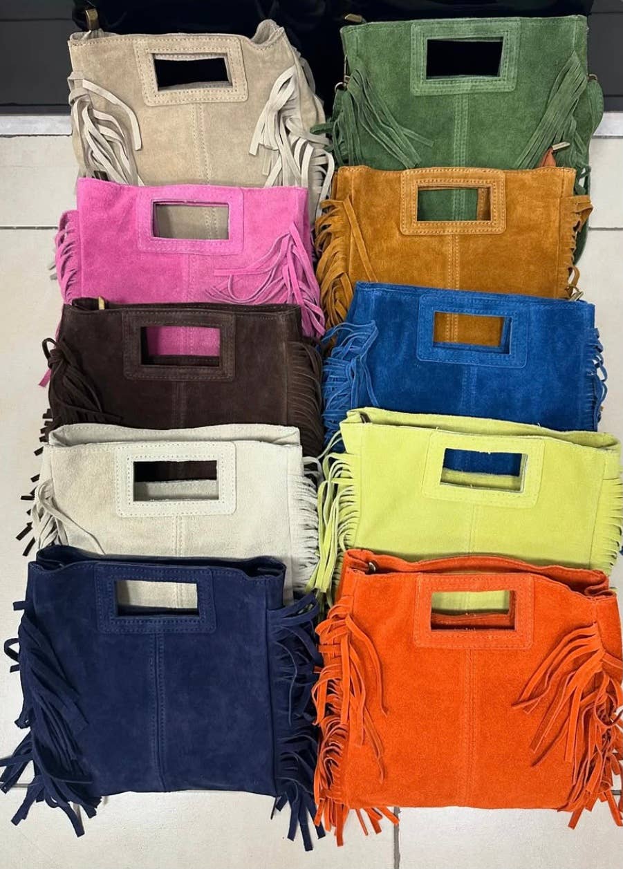 STFRA Italian Fringed Suede  Crossbody Bag JIJOU CAPRI