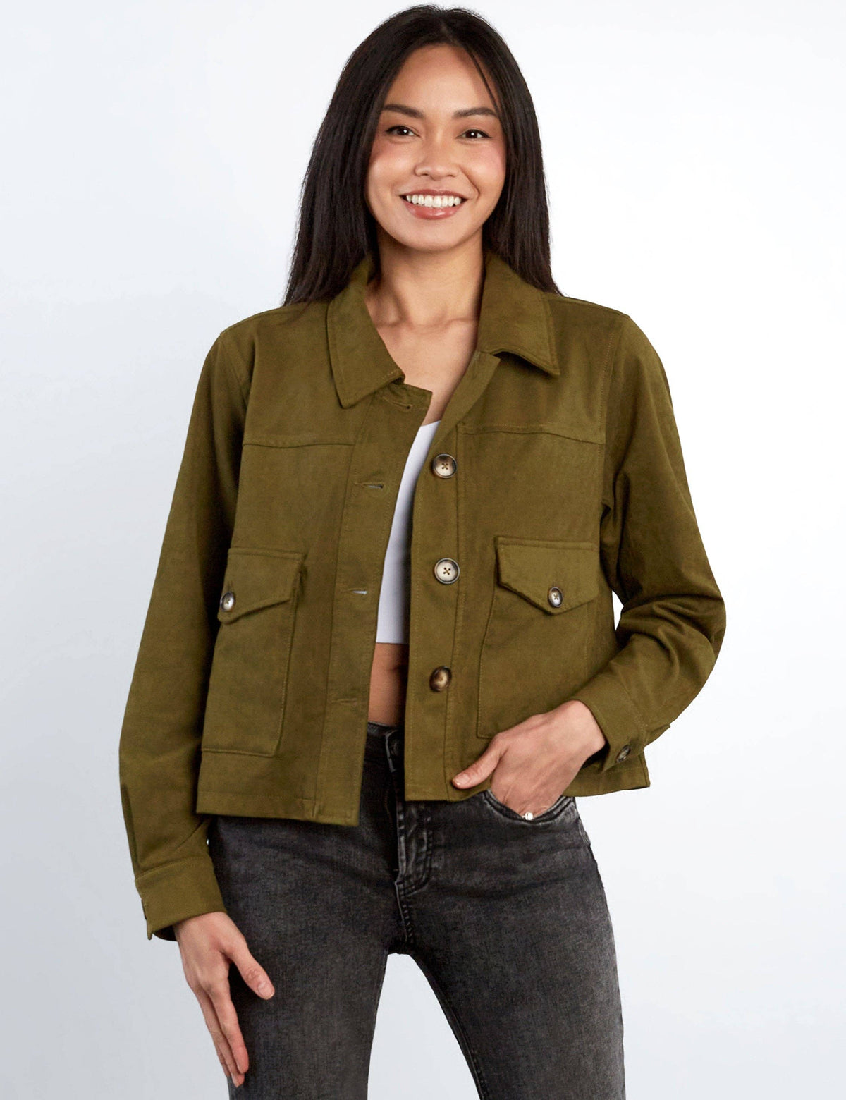 Boxy Suede Jacket