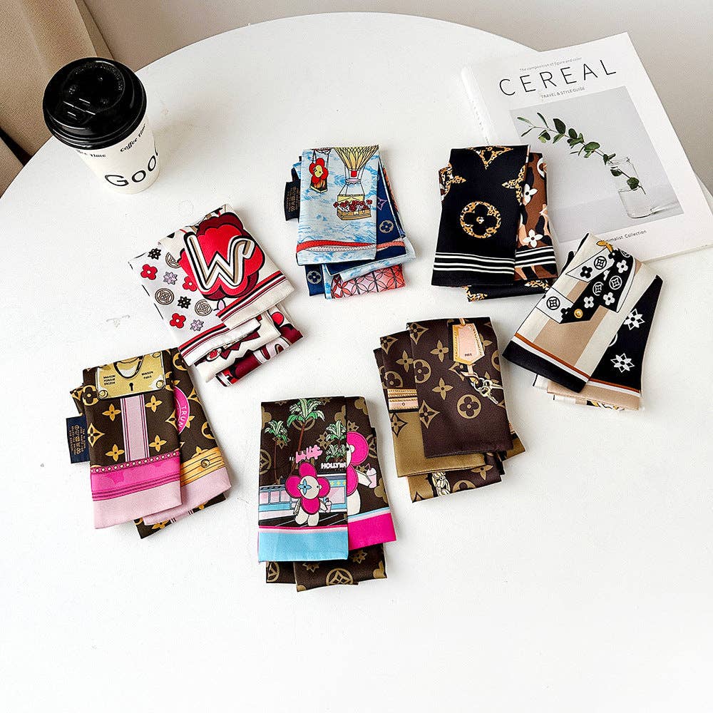 Chic Floral Print Silk Scarf for Stylish Work Wear
