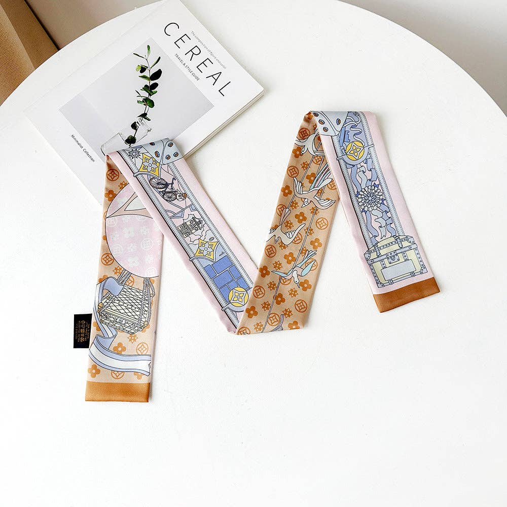 Chic Floral Print Silk Scarf for Stylish Work Wear