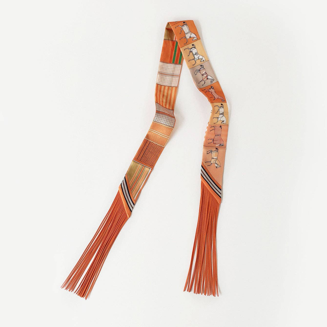 Fringe Twill Silk Scarf Multi-Purpose Decorative Streamer