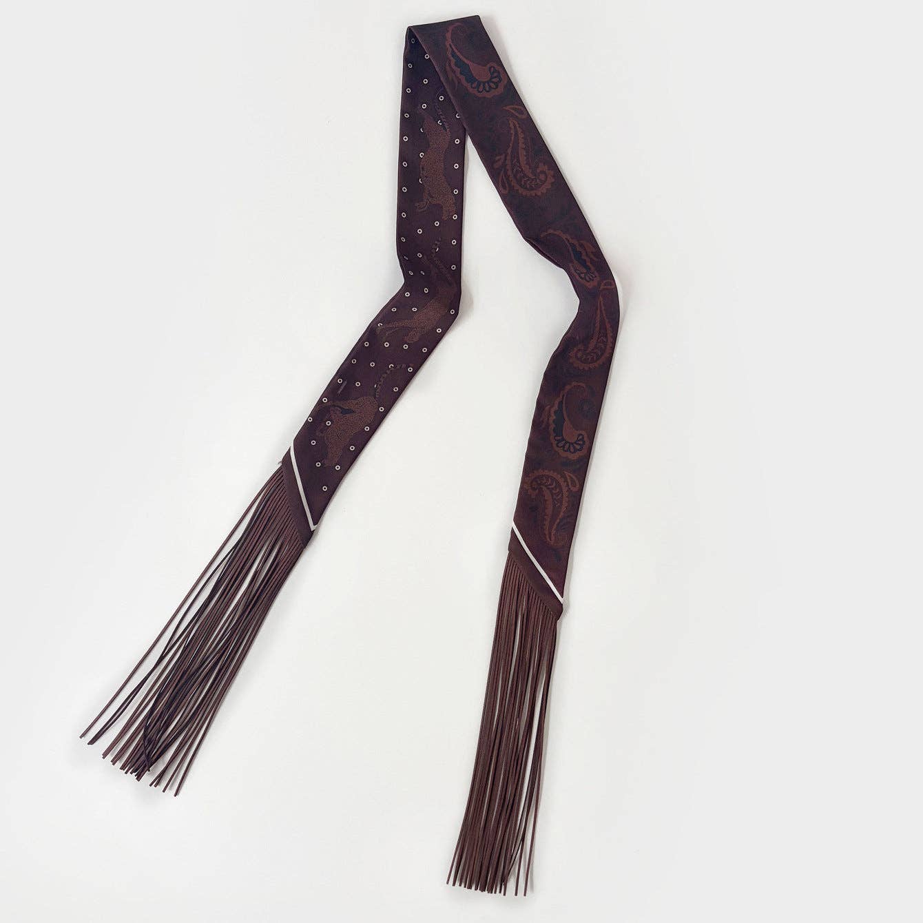 Fringe Twill Silk Scarf Multi-Purpose Decorative Streamer