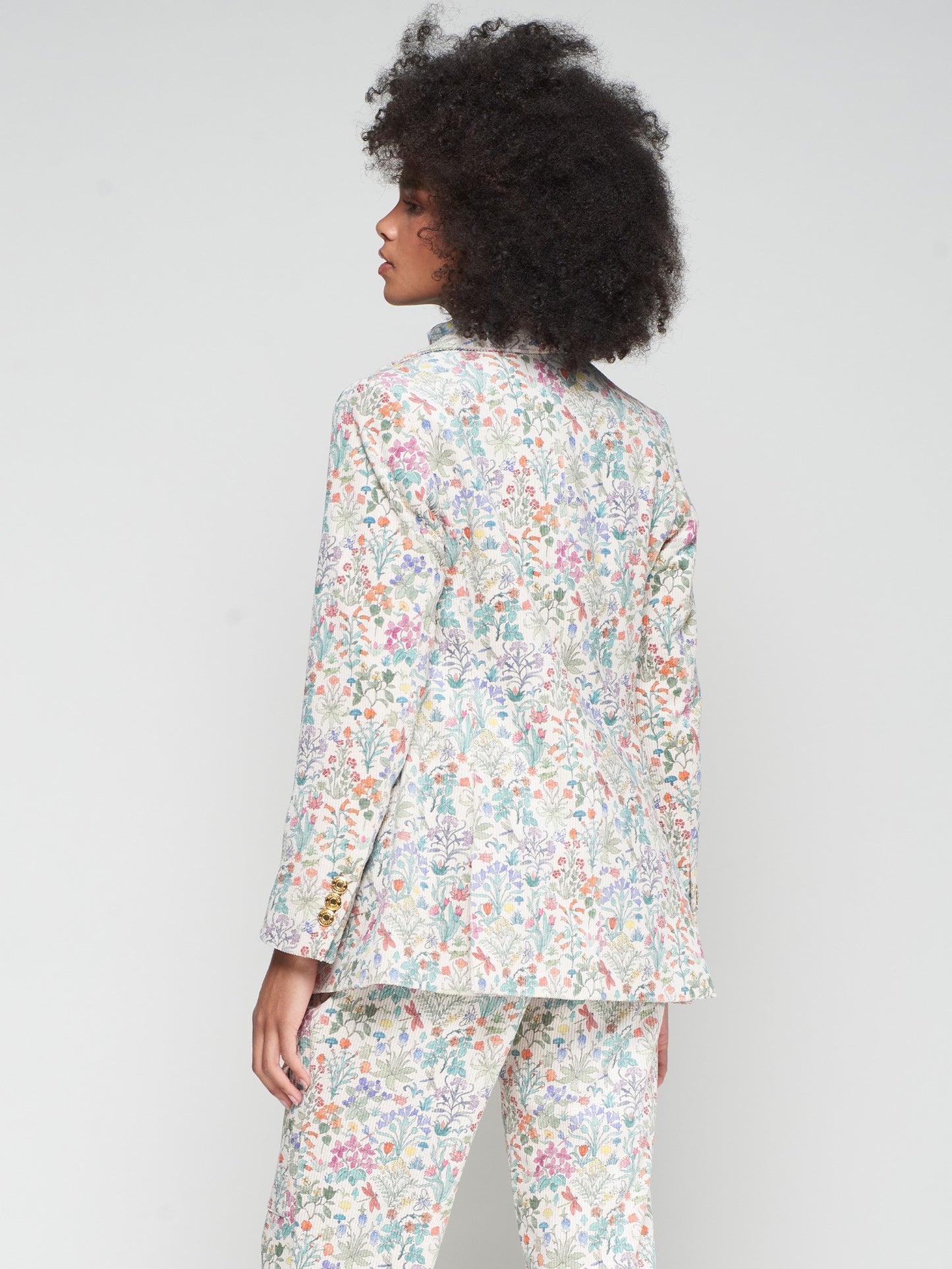 FLORAL CORDUROY BLAZER