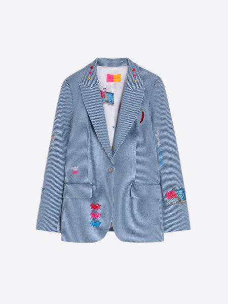 JACKET HEATHER EMB DENIM RAYA