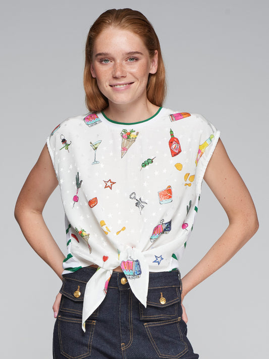 T-SHIRT ALIZA APERITIVO PRINT JACQUARD