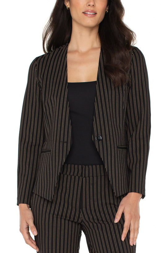 Collarless Fitted Blazer